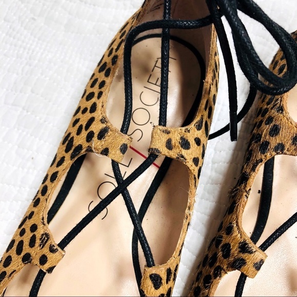 🔥 Sole Society Georgina cheetah dot calf hair flats - Picture 7 of 12
